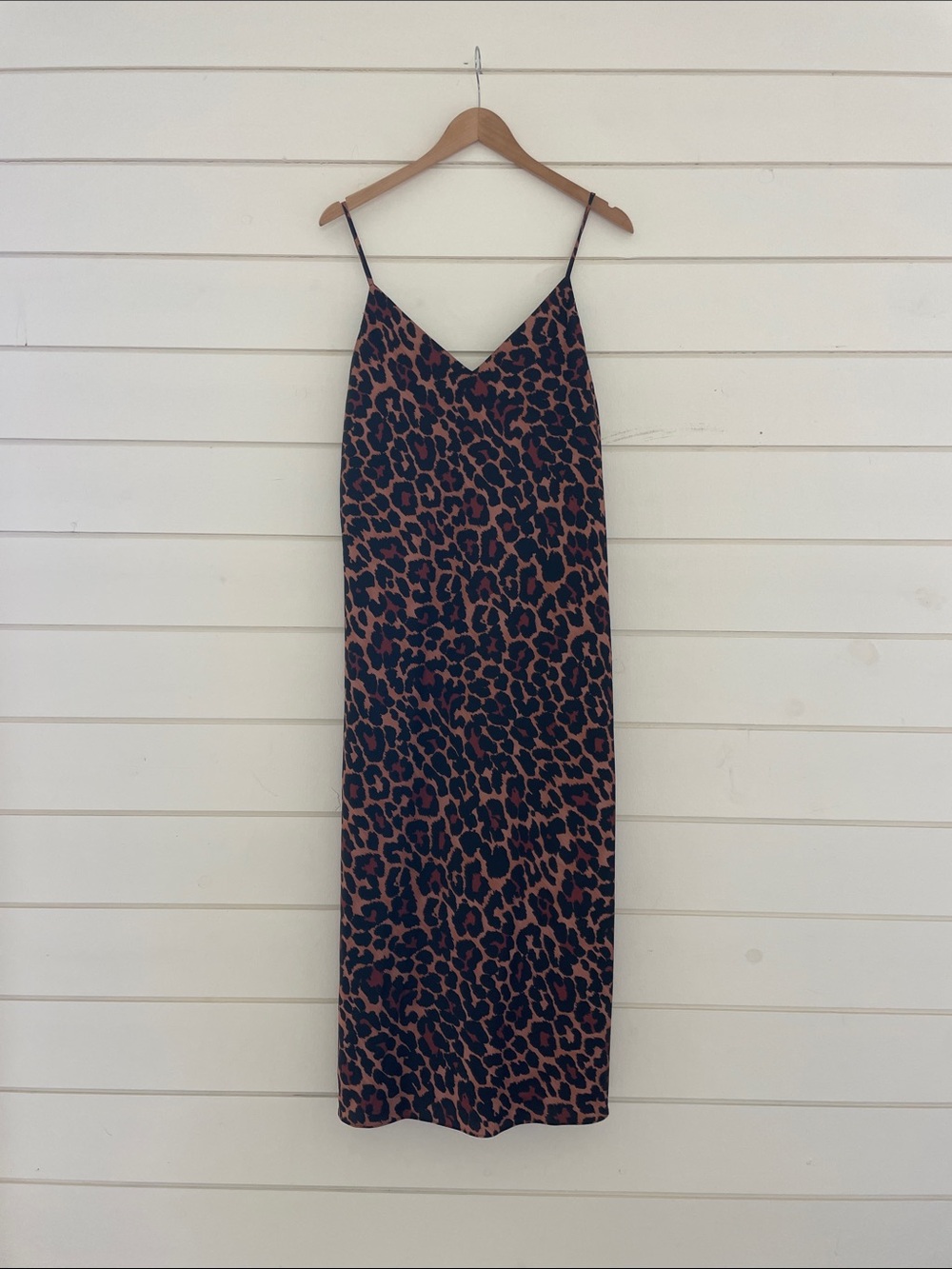 J. Crew Leopard Print Slip Midi Dress - Black & Brown size 8